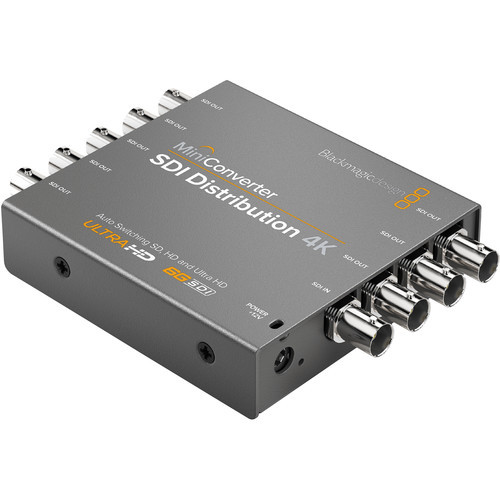Blackmagic Design的Mini Converter SDI Distribution 4K允許您將Single Link SD / HD / 3G / 6G-SDI信號同時分配到八個SDI設備。