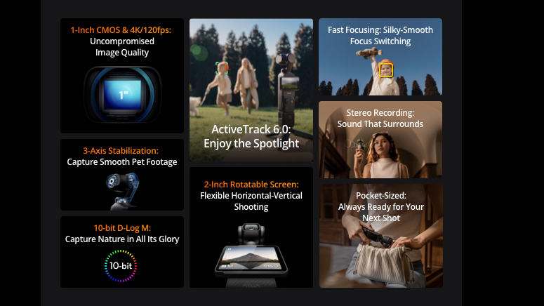 DJI Osmo Pocket 3 Creator Combo｜一英吋口袋雲台相機全能套裝